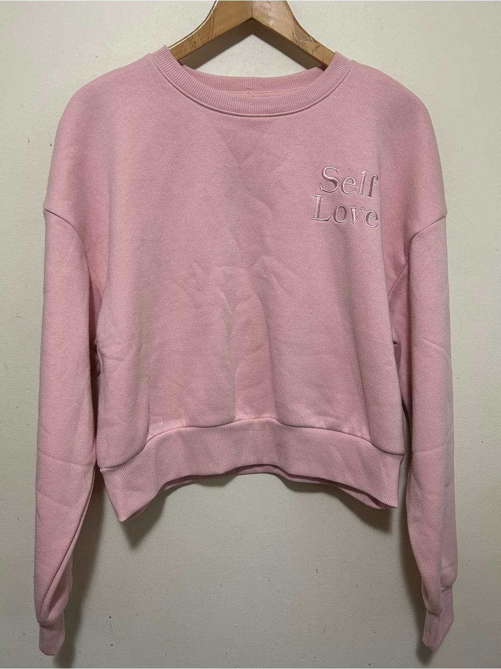 NWT pink pullover with Affirmation